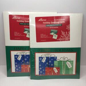 2 Pack Ampad 8 Holiday Greeting Cards Envelopes Ink Jet Compatible Print Message
